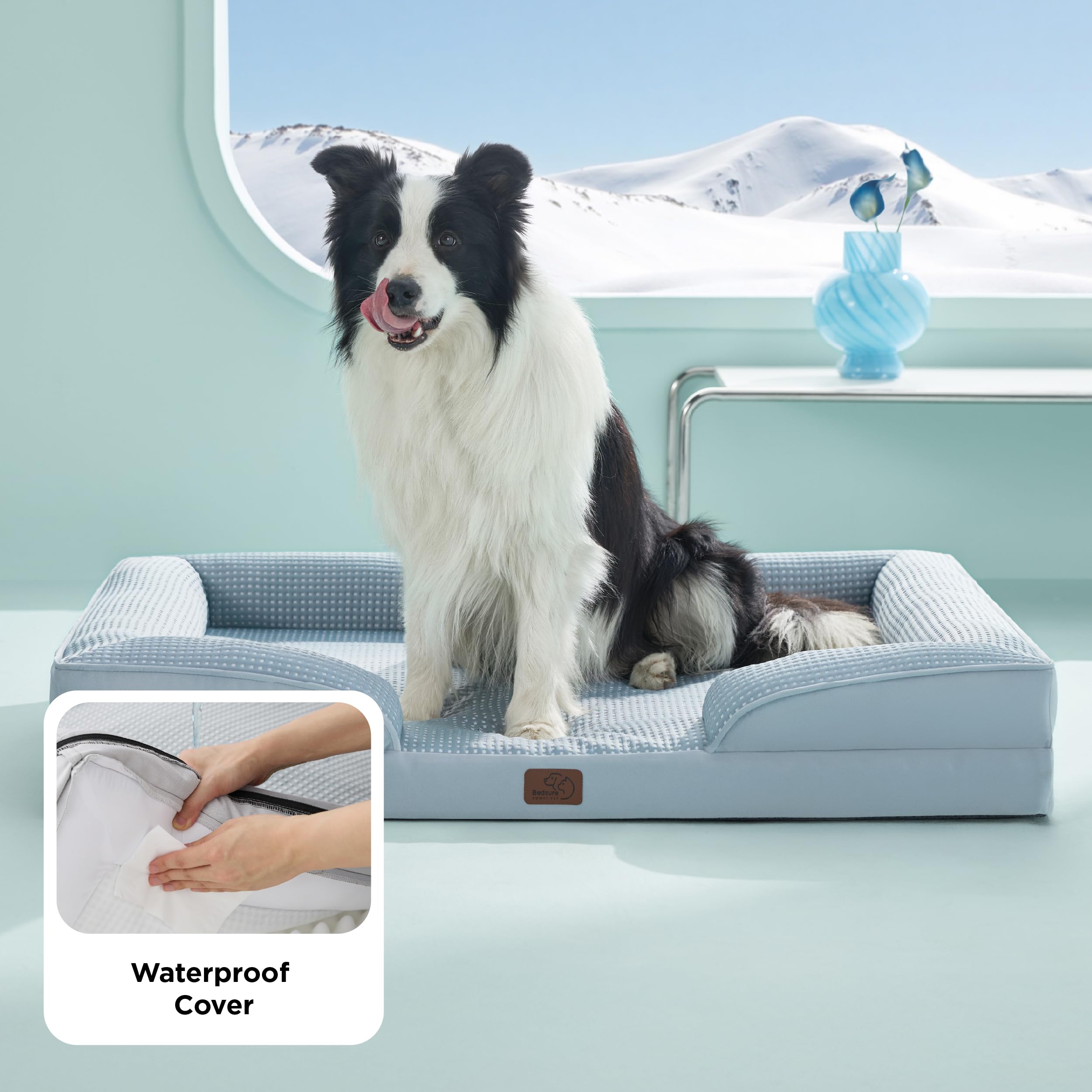 Foto 5 pulgar | Cama Ortopédica Refrescante Para Perros Grandes, Color Azul - Venta Internacional.