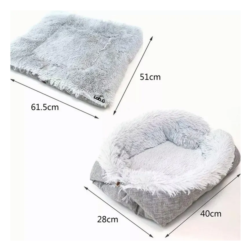 Foto 3 pulgar | Cama Para Mascotas Suave  Lab.g, Gris Claro Y Oscuro