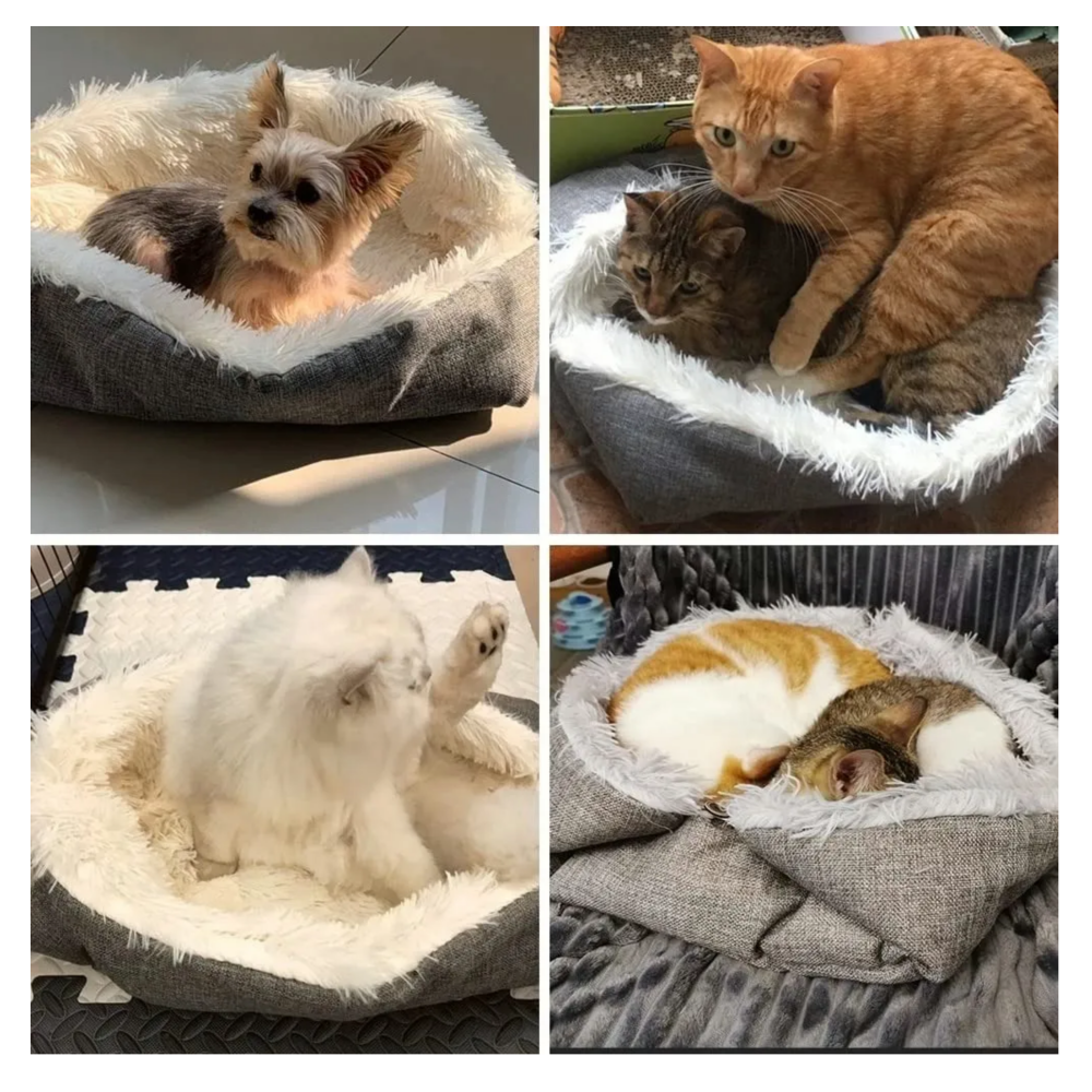 Foto 4 pulgar | Cama Para Mascotas Suave  Lab.g, Gris Claro Y Oscuro