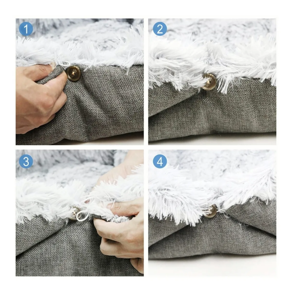 Foto 4 | Cama Para Mascotas Suave  Lab.g, Gris Claro Y Oscuro