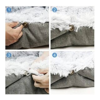 Foto 4 | Cama Para Mascotas Suave Lab.g, Gris Claro Y Oscuro