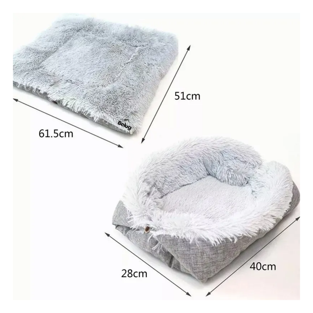 Foto 2 | Cama Para Mascotas Suave  Belug, Gris Claro Y Oscuro