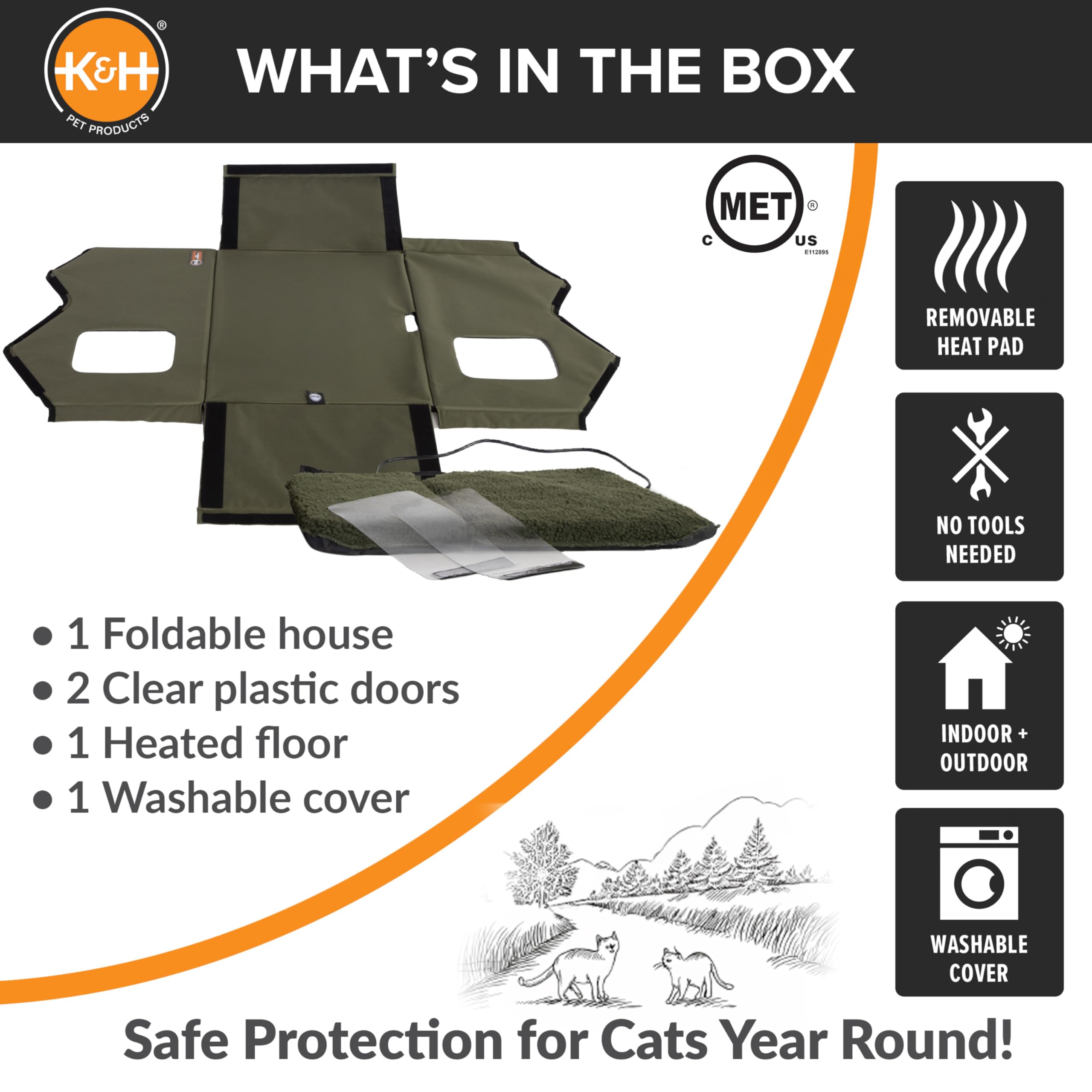 Foto 7 | Cat House K&h Pet Products Tiene Calefacción Exterior Extra Ancha - Venta Internacional.