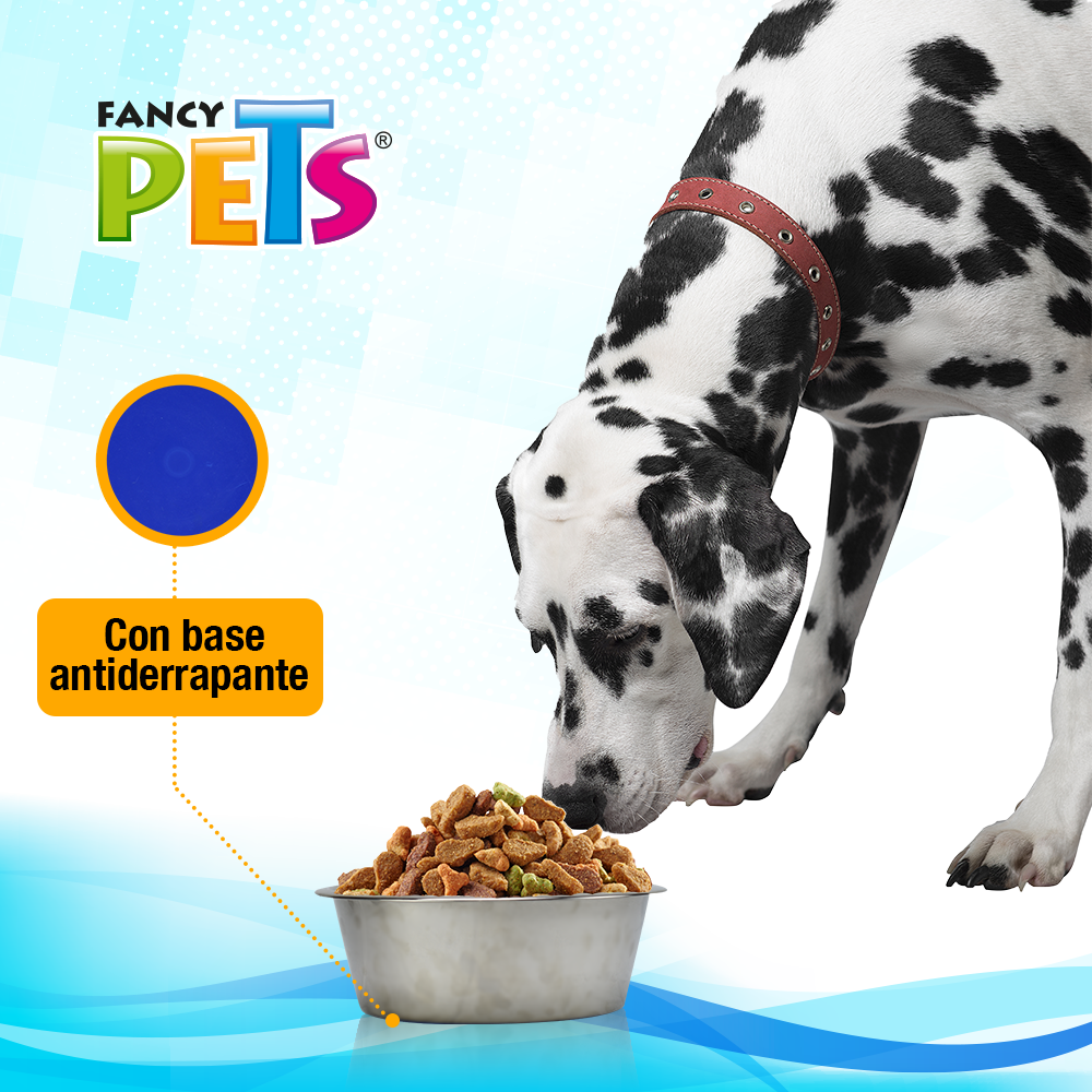 Foto 6 pulgar | Plato de Acero con Base Antiderrapante Fancy Pets Jumbo