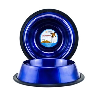 Foto 1 | Plato para Mascota Sunny 96 oz Antiderrapante Acero Inoxidable color Azul Marino