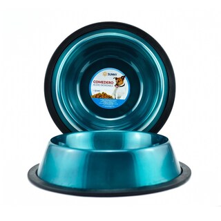 Foto 1 | Plato para Mascota Sunny 24oz Antiderrapante Acero Inoxidable color Azul Aqua