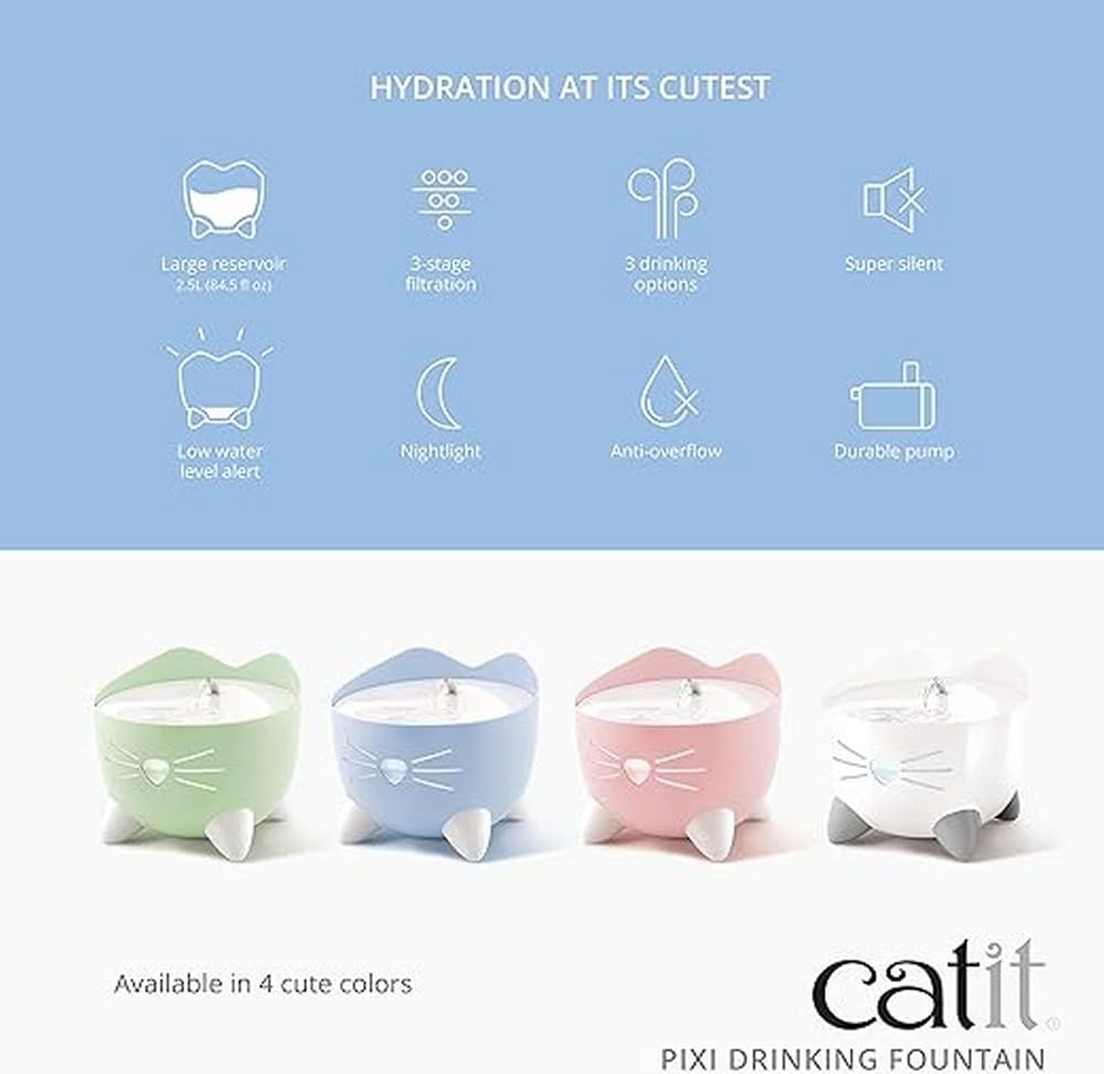 Foto 2 | Fuente De Agua Para Gatos, Fuente Para Beber Catit Pixi, Color Blanco - Venta Internacional.