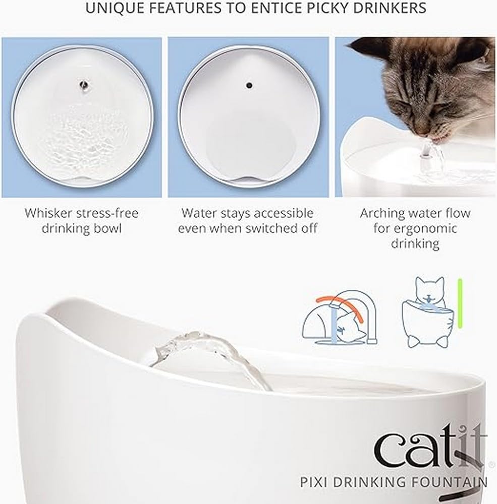 Foto 5 pulgar | Fuente De Agua Para Gatos, Fuente Para Beber Catit Pixi, Color Blanco - Venta Internacional.