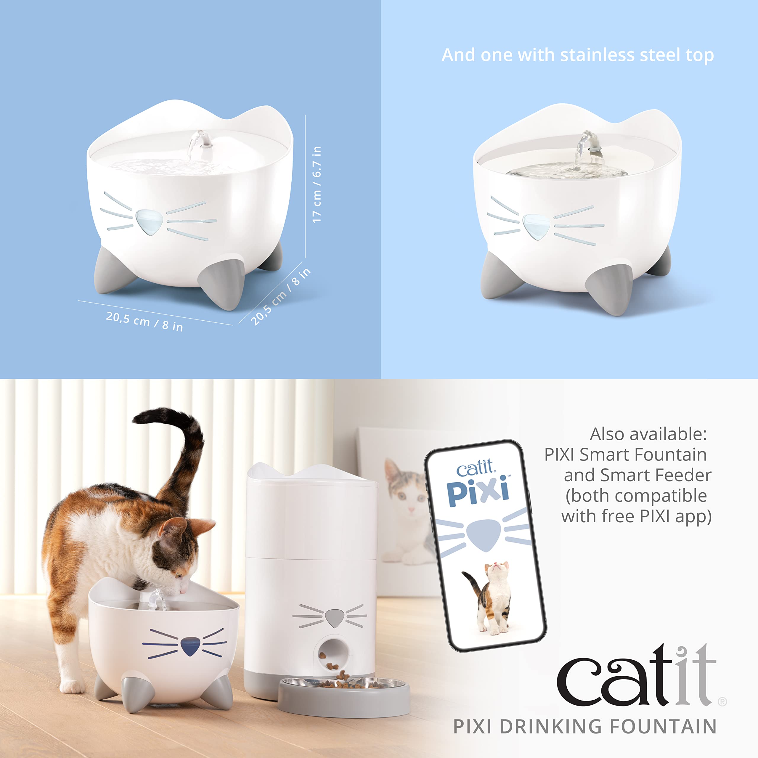 Foto 6 | Fuente De Agua Para Gatos, Fuente Para Beber Catit Pixi, Color Blanco - Venta Internacional.