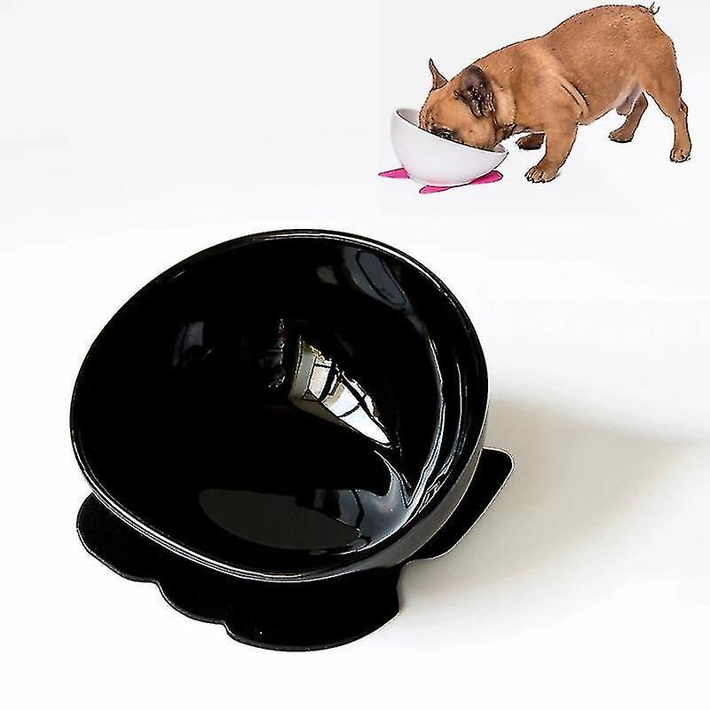 Foto 2 pulgar | Comedero De Cerámica Para Mascotas Y Perros, 150 Ml, Negro Con Tapete Negro - Venta Internacional.