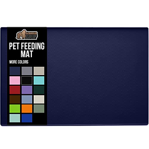 Alfombrilla De Alimentación Para Mascotas Gorilla Grip De Silicona Impermeable, Color Azul Marino - Venta Internacional