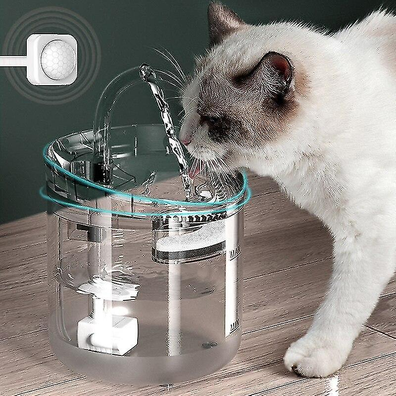 Foto 5 pulgar | Dispensador De Agua Para Mascotas Huoguo Transparente 1.8l Con Sensor - Venta Internacional.