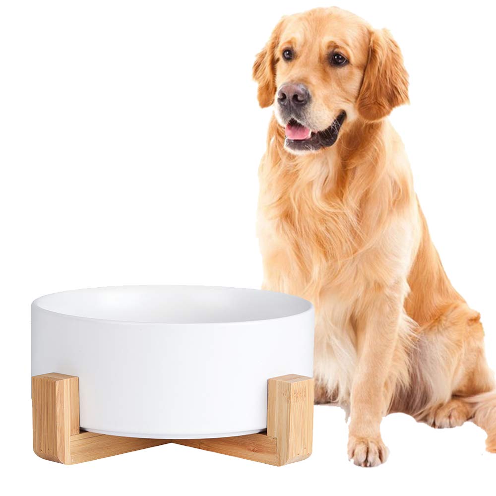 Cuenco Para Perros Ahx De Cerámica Con Soporte De Madera Antideslizante De 2,4 L De Capacidad - Venta Internacional.