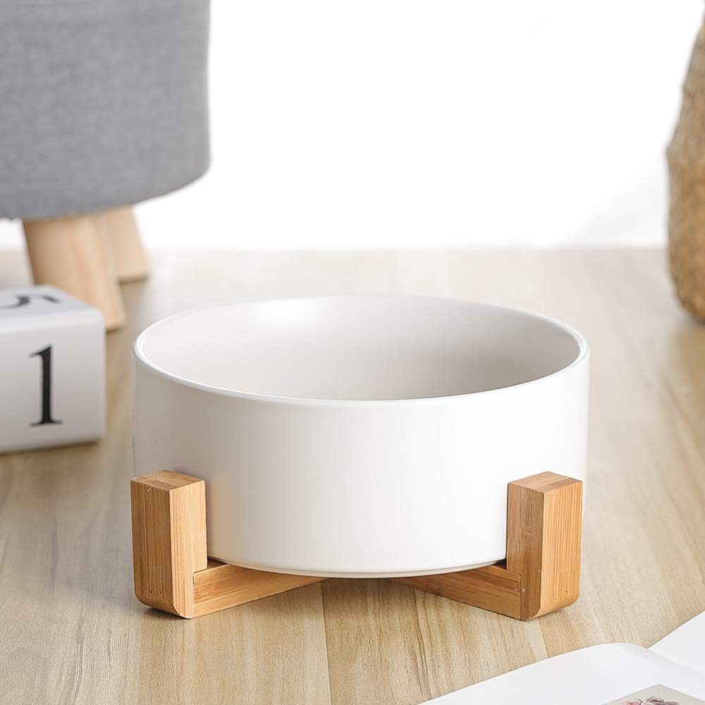 Foto 4 pulgar | Cuenco Para Perros Ahx De Cerámica Con Soporte De Madera Antideslizante De 2,4 L De Capacidad - Venta Internacional.