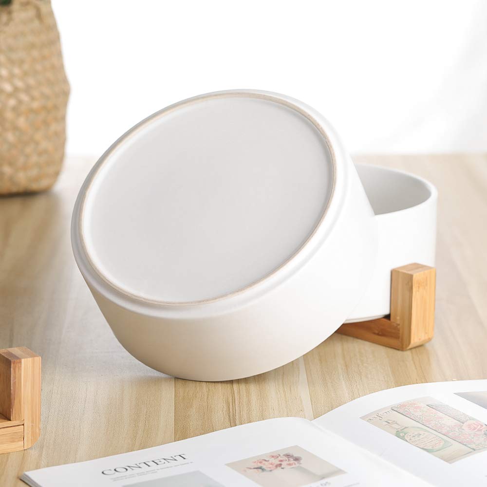 Foto 6 pulgar | Cuenco Para Perros Ahx De Cerámica Con Soporte De Madera Antideslizante De 2,4 L De Capacidad - Venta Internacional.