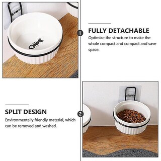 Foto 3 | Juego De Comederos Cerámicos Para Comida Para Gatos Montado En La Pared - Venta Internacional.