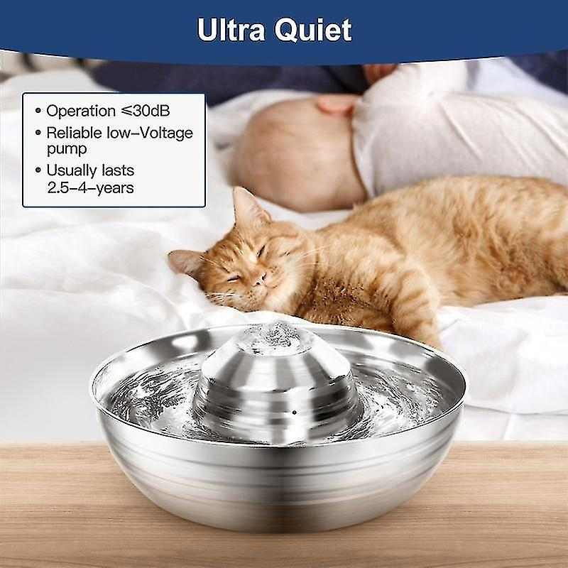 Foto 4 pulgar | Fuente De Agua Automática Para Gatos Huoguo De Acero Inoxidable - Venta Internacional.
