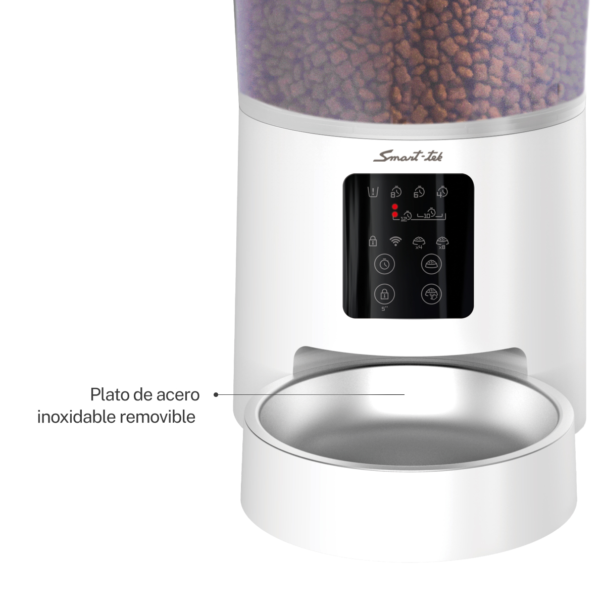 Foto 5 pulgar | Racionador Automático para Mascotas Control Móvil 4 l Programable con Plato de Acero Inoxidable