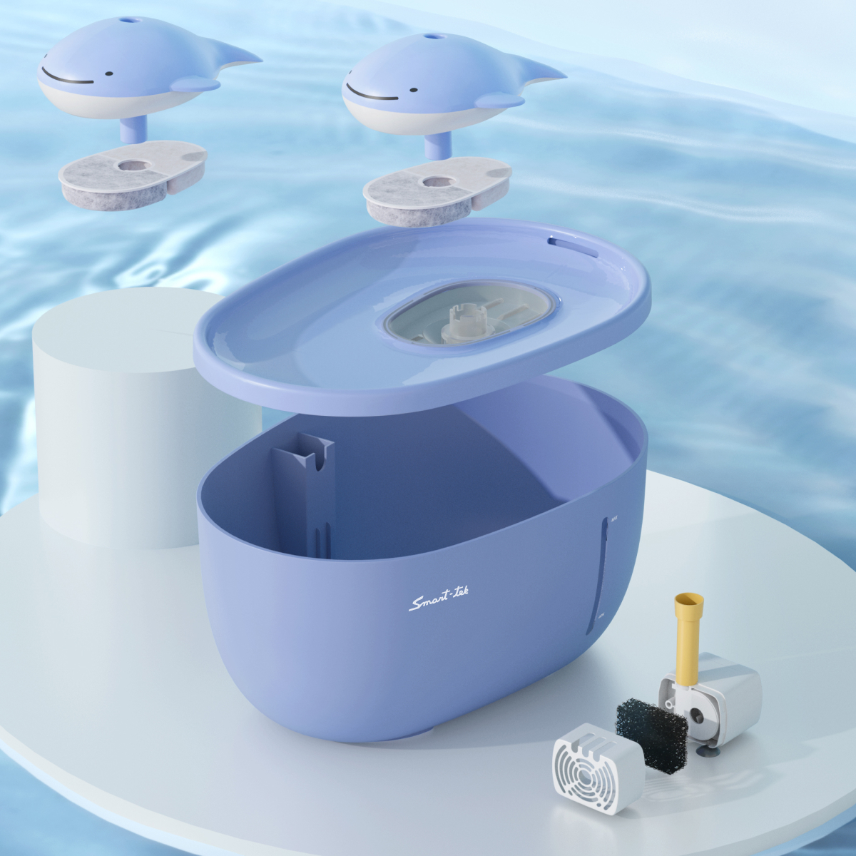 Foto 4 | Fuente Bebedero automático para mascotas Perros y Gatos con Filtro y Bomba Silenciosa PW30 Smart-Tek