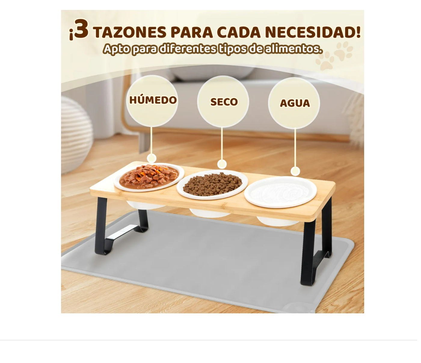 Foto 3 pulgar | Comedero Gatos Xtellar de Cerámica Antideslizante y Alfombrilla 3 piezas