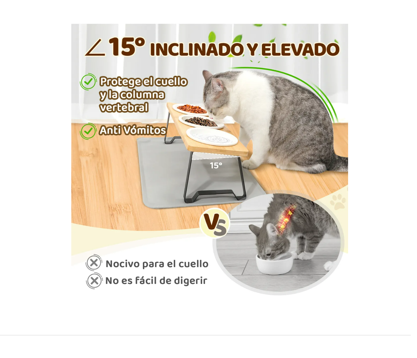 Foto 4 pulgar | Comedero Gatos Xtellar de Cerámica Antideslizante y Alfombrilla 3 piezas