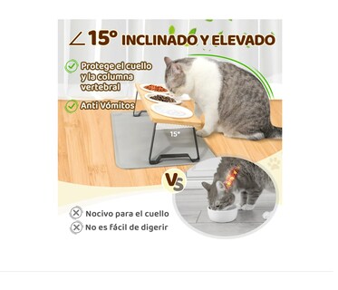 Foto 3 | Comedero Gatos Xtellar de Cerámica Antideslizante y Alfombrilla 3 piezas