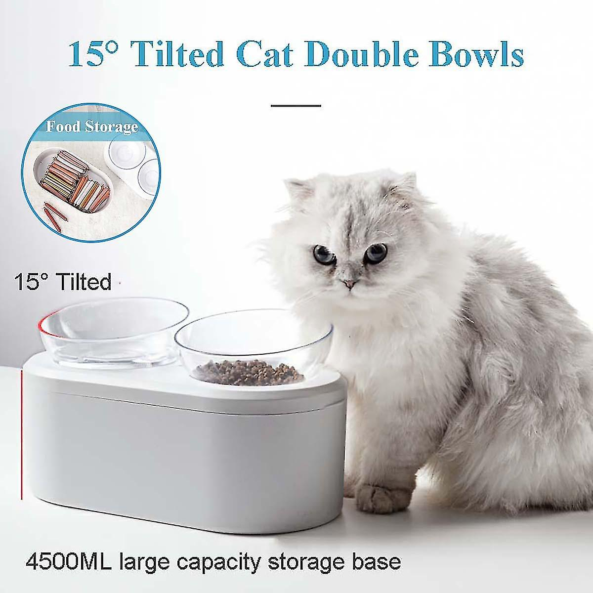 Foto 5 pulgar | Comederos Elevados Para Gatos Y Perros Con Almacenamiento Hermético - Venta Internacional.