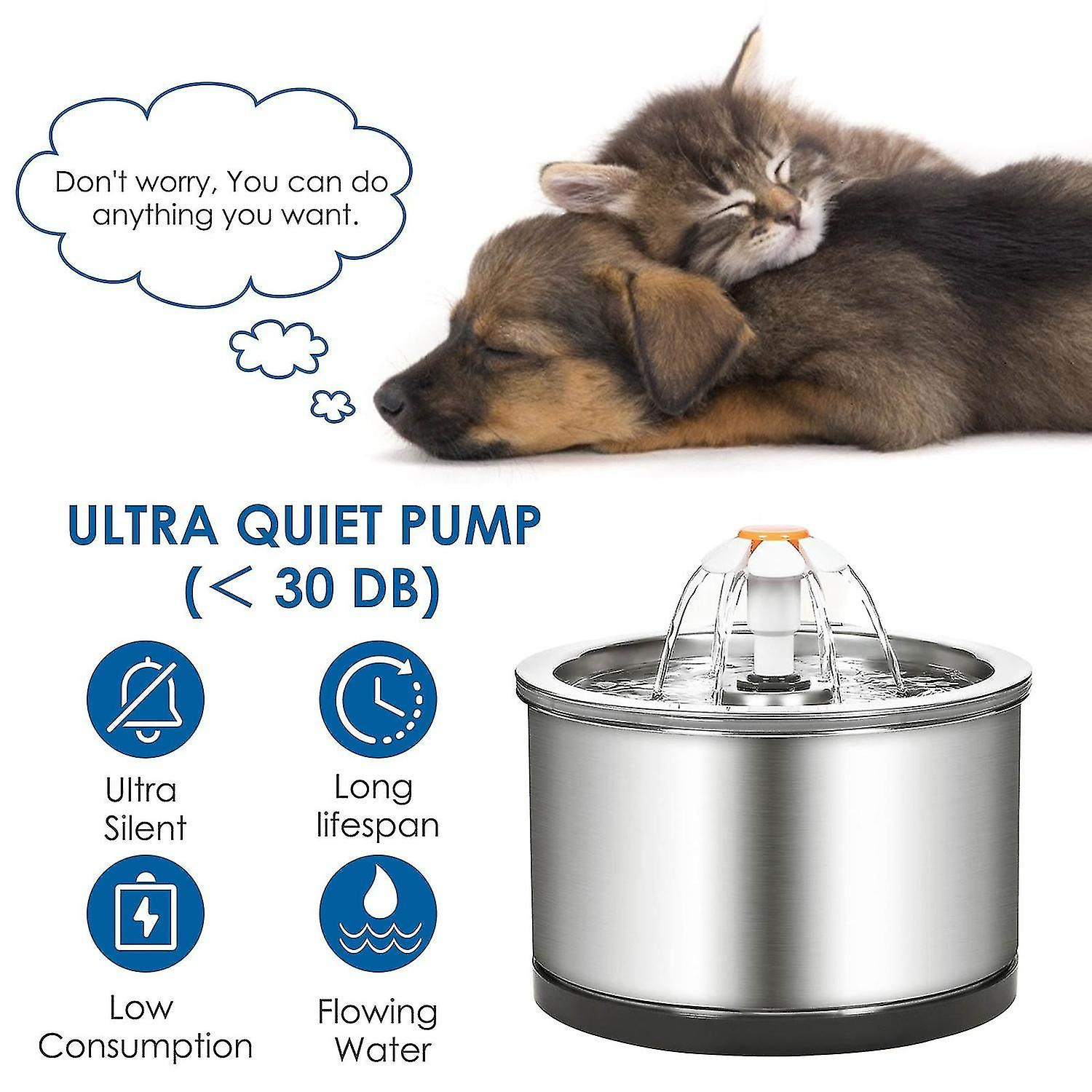 Foto 6 pulgar | Dispensador De Agua Para Mascotas Huoguo, Fuente Automática Para Beber Para Gatos, 2,5 L - Venta Internacional.