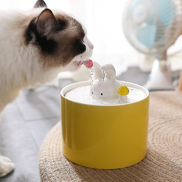 Foto 2 pulgar | Fuente Automática De Agua Para Gatos Huoguo Ceramics 1.3l Amarilla - Venta Internacional.