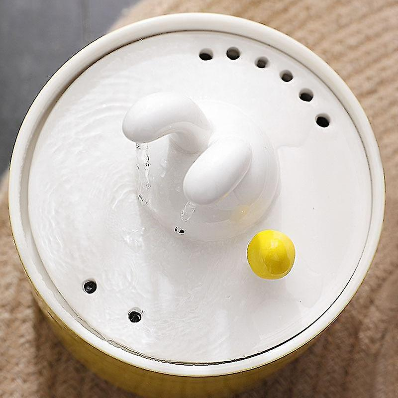 Foto 3 | Fuente Automática De Agua Para Gatos Huoguo Ceramics 1.3l Amarilla - Venta Internacional.