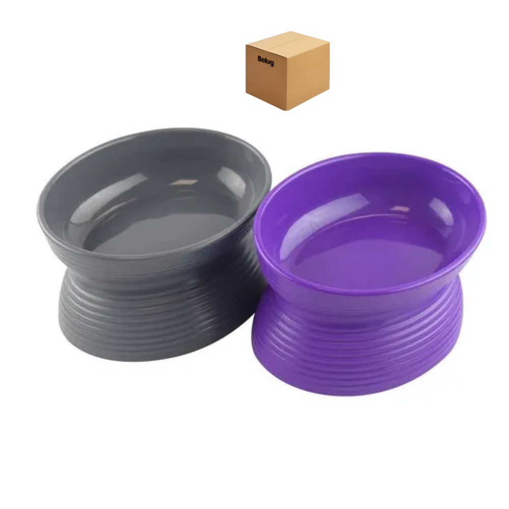Foto 2 pulgar | Set 2 Platos Mascotas Belug  Gris Y Morado