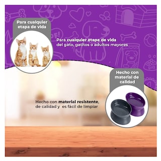 Foto 3 | Set 2 Platos Mascotas Belug Gris Y Morado