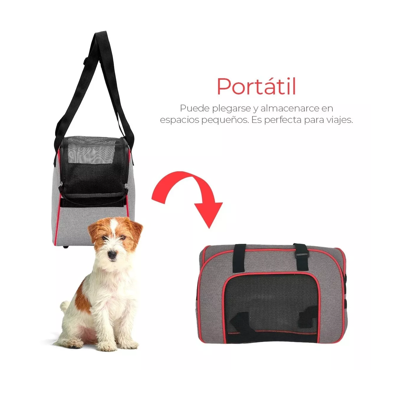 Foto 2 | Mochila Transportadora BELUG Portátil Plegable Gris para Mascotas