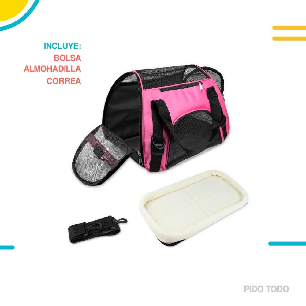 Foto 4 pulgar | Bolsa Transportadora para Mascotas Poli Pets Mediana color Rosa