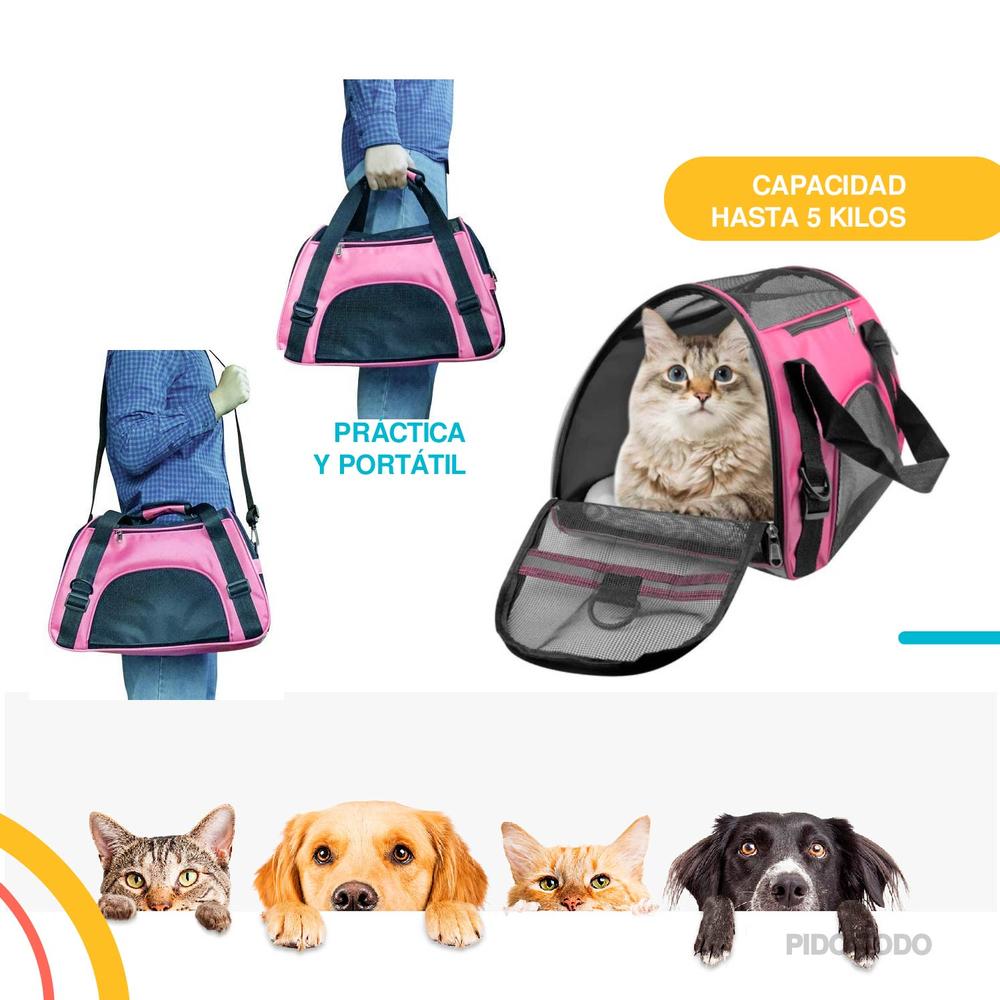 Foto 5 pulgar | Bolsa Transportadora para Mascotas Poli Pets Mediana color Rosa