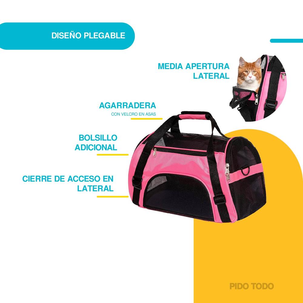 Foto 7 pulgar | Bolsa Transportadora para Mascotas Poli Pets Mediana color Rosa