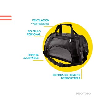 Foto 6 | Bolsa Transportadora de Mascotas Poli Pets PP-TPMBK-GD color Negro