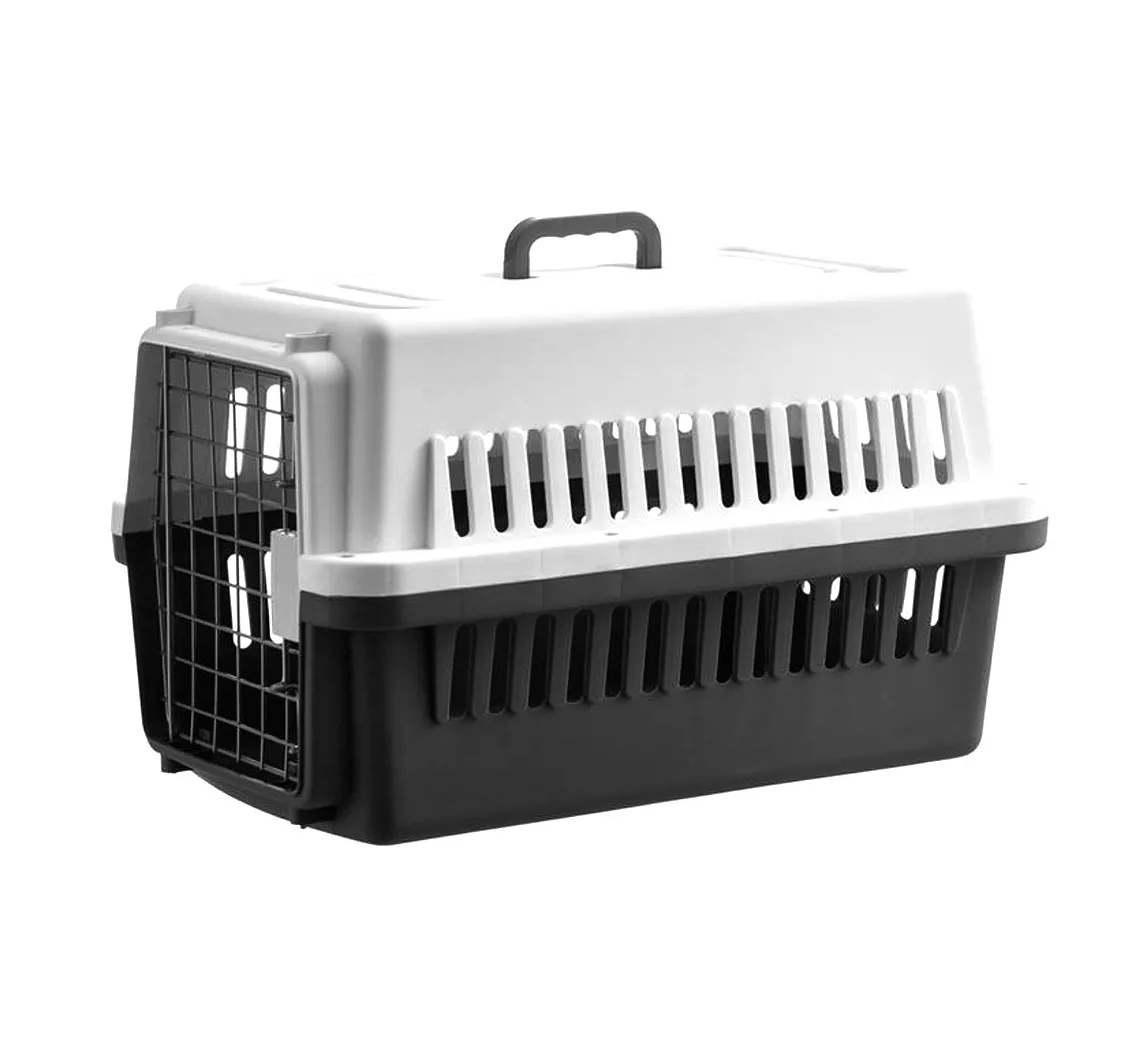 Jaula Transportadora Portátil Belug color Blanca con Negro para Mascota