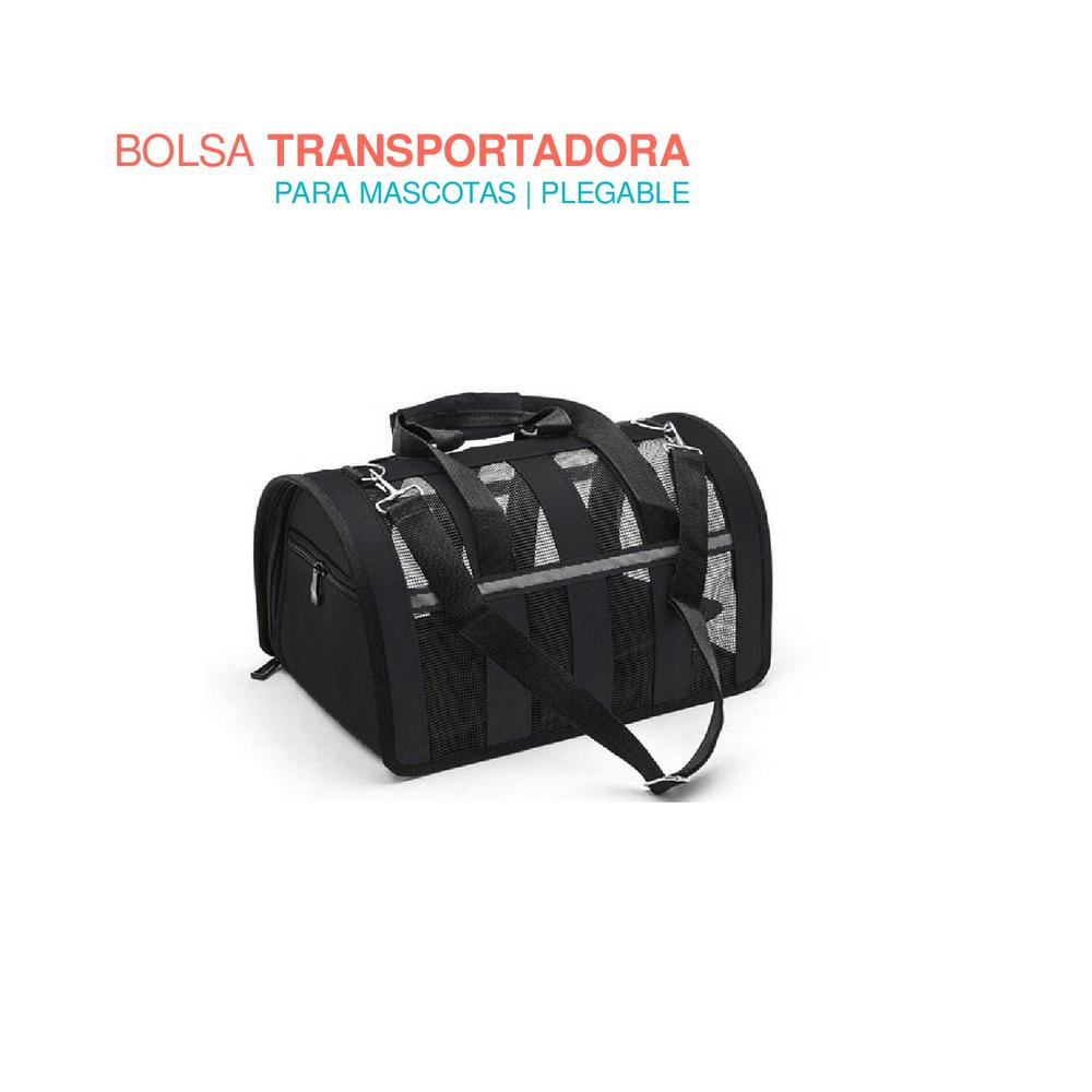 Foto 2 pulgar | Bolso Transportador de Mascotas Poli Pets PP-TPMRBK-M color Negro con Franjas Reflectantes