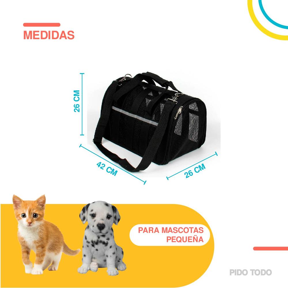 Foto 3 pulgar | Bolso Transportador de Mascotas Poli Pets PP-TPMRBK-M color Negro con Franjas Reflectantes