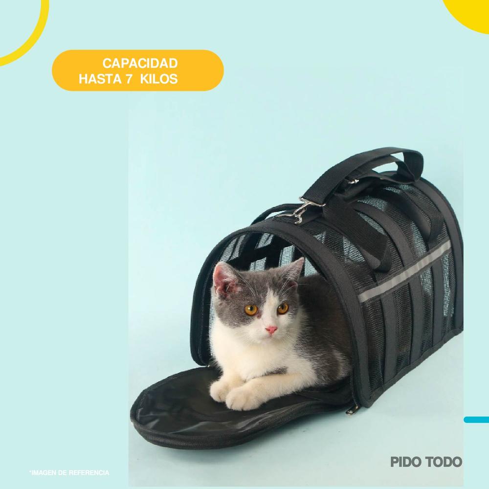 Foto 4 pulgar | Bolso Transportador de Mascotas Poli Pets PP-TPMRBK-M color Negro con Franjas Reflectantes