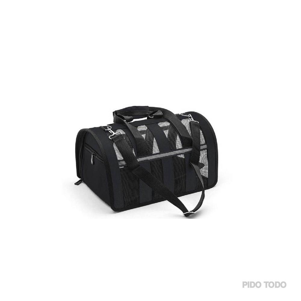 Foto 9 pulgar | Bolso Transportador de Mascotas Poli Pets PP-TPMRBK-M color Negro con Franjas Reflectantes