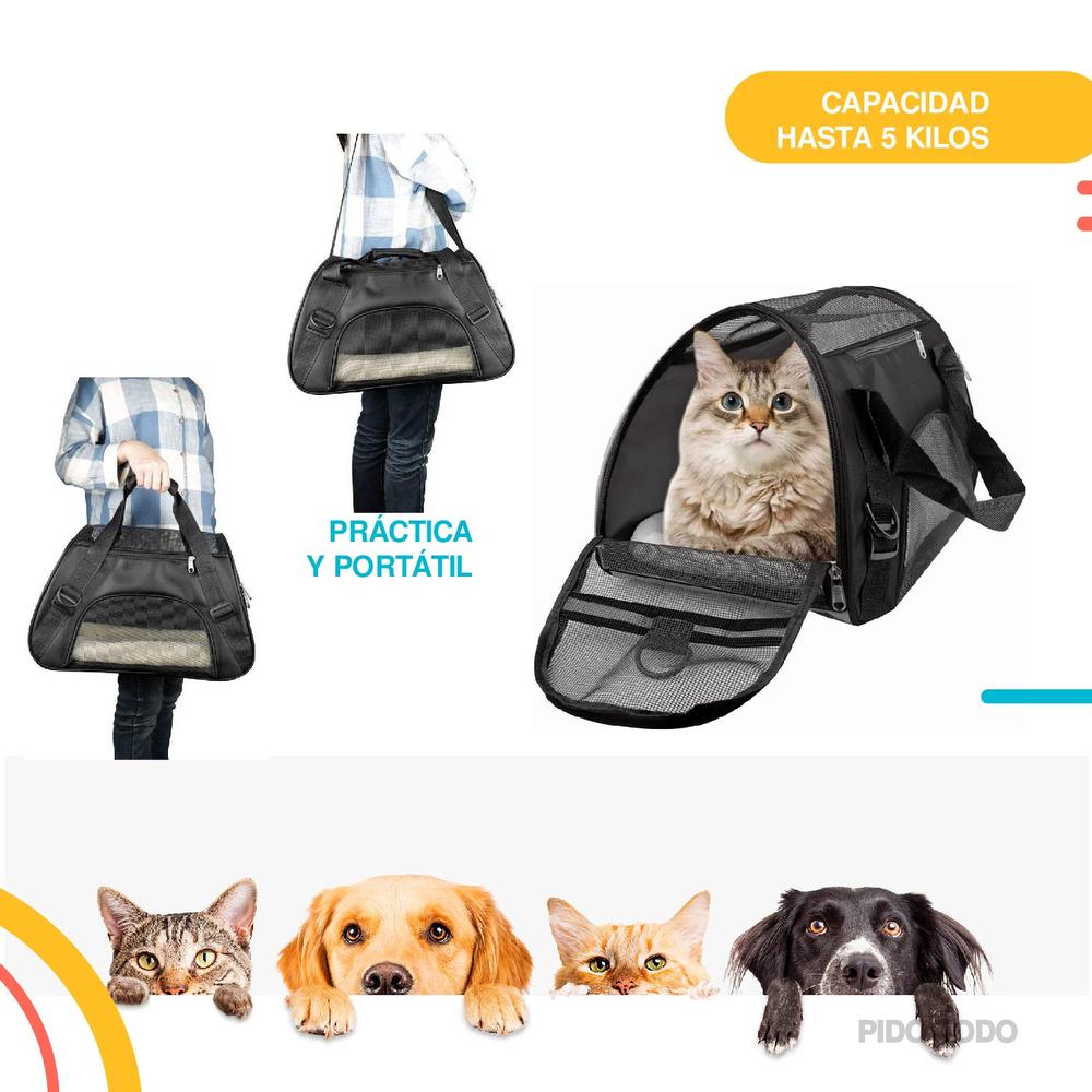 Foto 5 | Bolsa Transportadora de Mascotas Poli Pets PP-TPMPK-MD color Negro