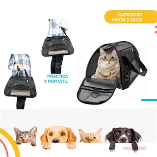 Foto 5 | Bolsa Transportadora de Mascotas Poli Pets PP-TPMPK-MD color Negro