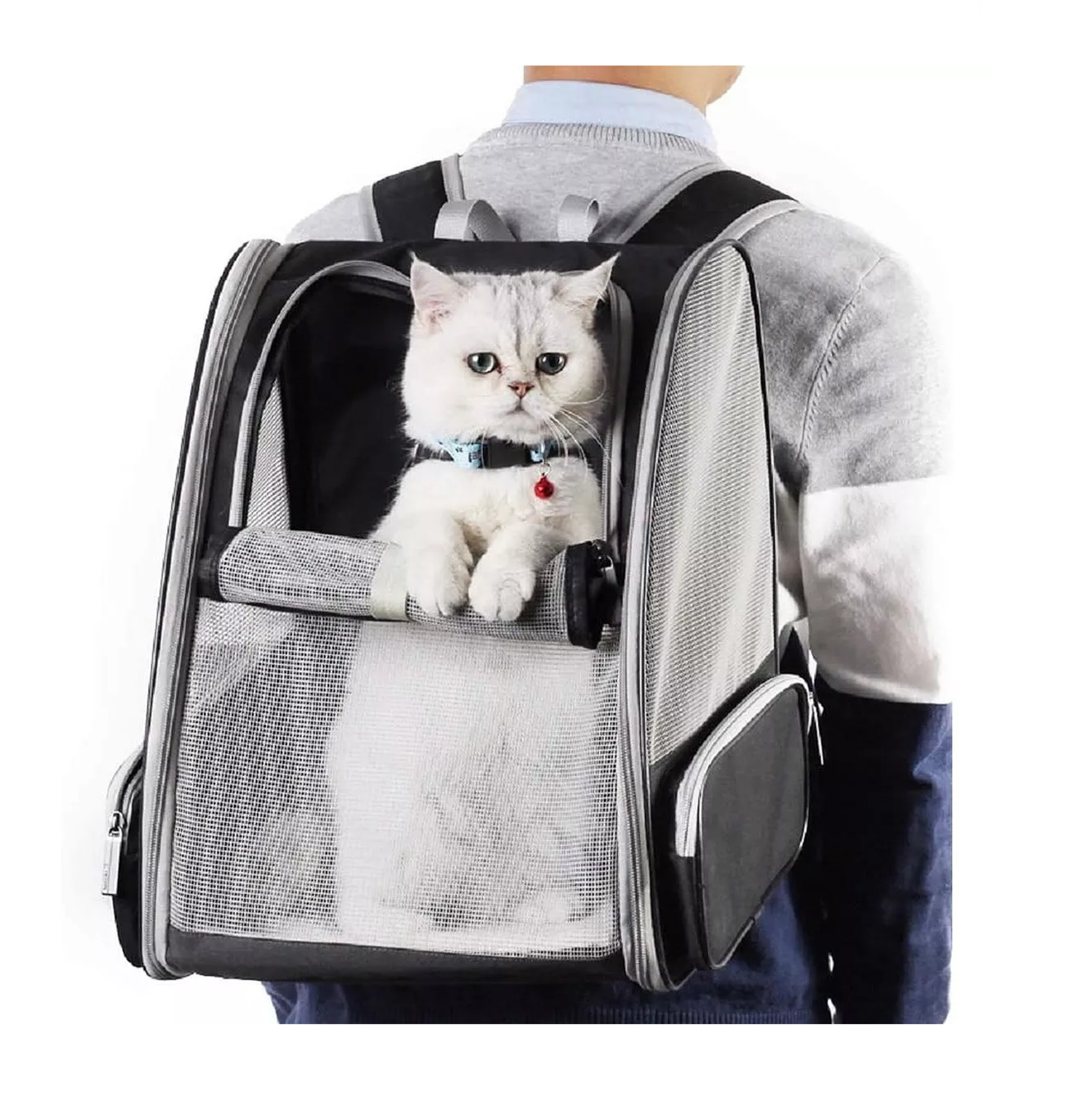 Foto 6 pulgar | Mochila Back Pack BELUG color Gris Transportadora para Mascota Grande