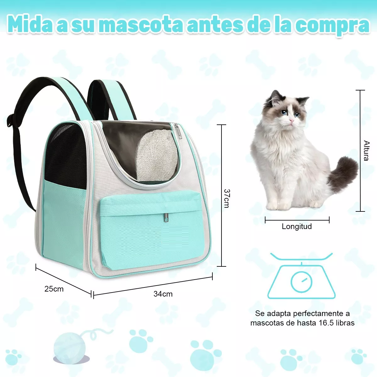 Foto 3 pulgar | Mochila Portátil Transportadora para Mascota Eo Safe Imports Azul