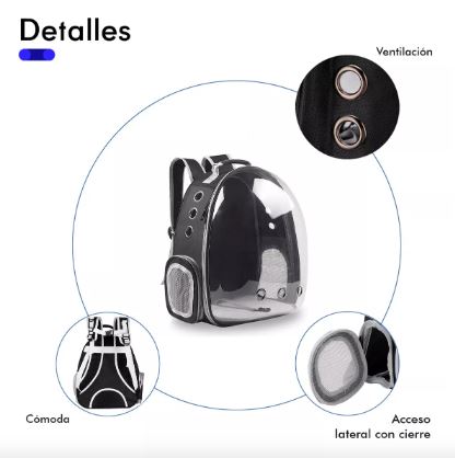 Foto 2 | Mochila para Mascotas Wünd Transpirable Negra