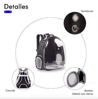 Foto 2 | Mochila para Mascotas Wünd Transpirable Negra