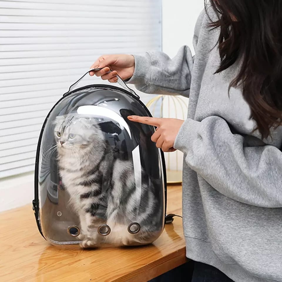 Foto 2 | Mochila Transportadora de Mascotas de Acrílico Transparente con Ventilación