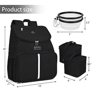 Foto 3 | Bolsa De Viaje Para Mascotas Baglher Mochila Para Perros Con Cuencos Y Cestas De Comida - Venta Internacional.